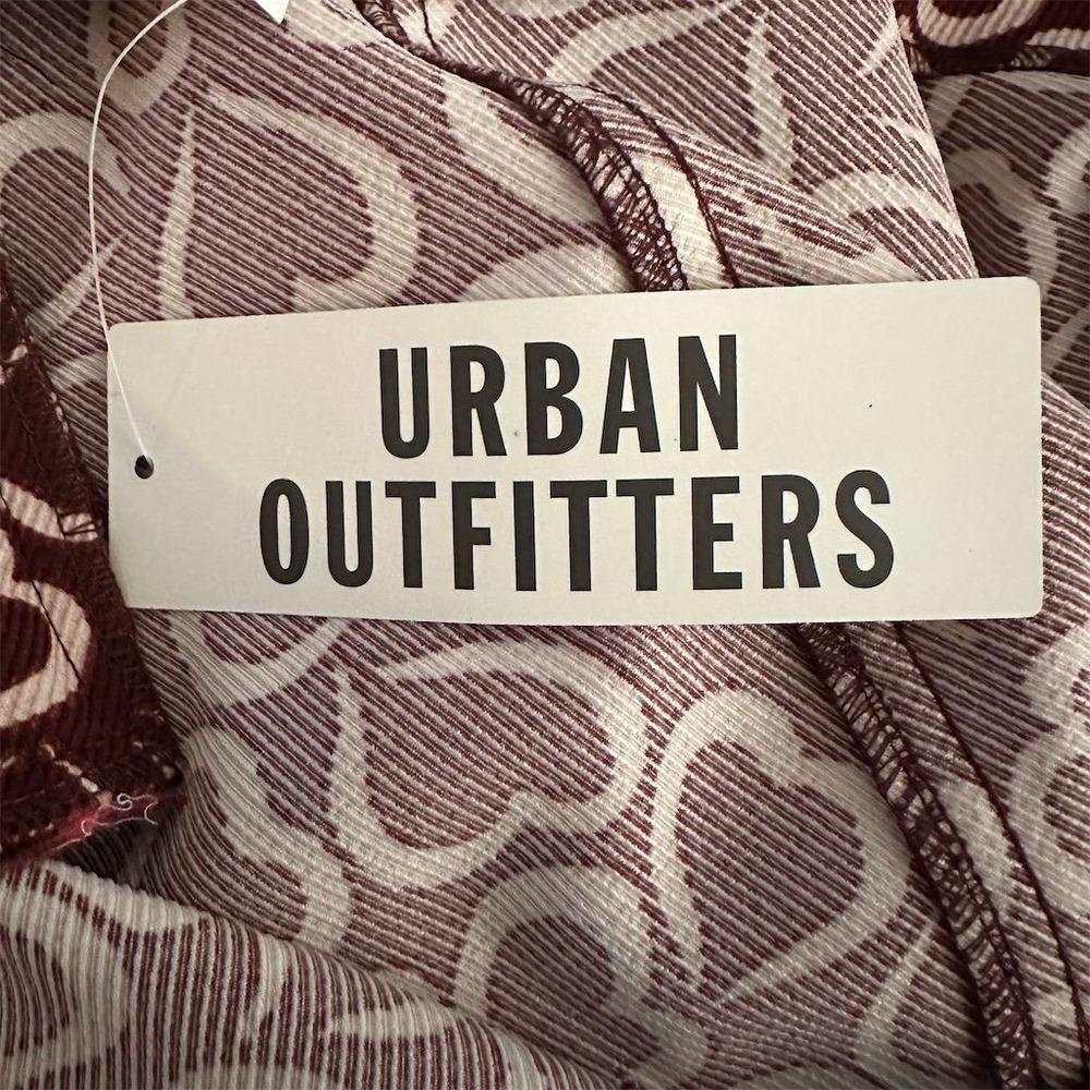 Urban Outfitters Love Print Mini Skirt Red Women's Size S Casual Party Romantic - Picture 6 of 7